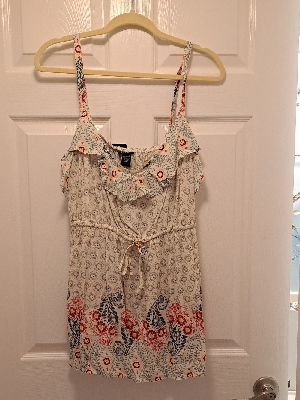 torrid Cream Floral Ruffle Tie-Front Cami